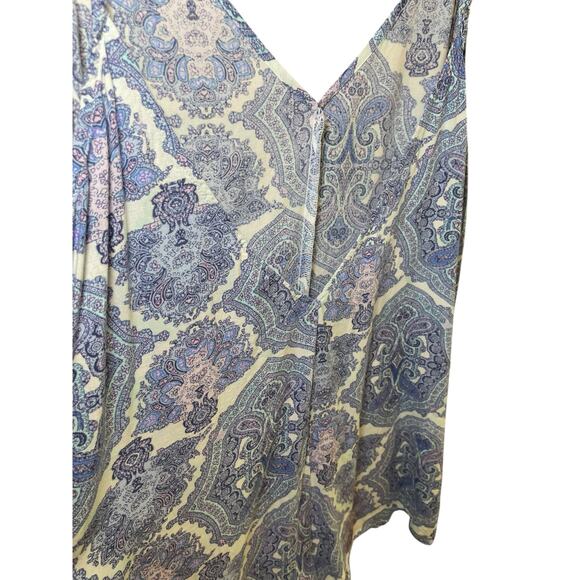 Victoria's Secret Women Small‎ Romper Pajama Blue Paisley Spaghetti Straps - Picture 9 of 13